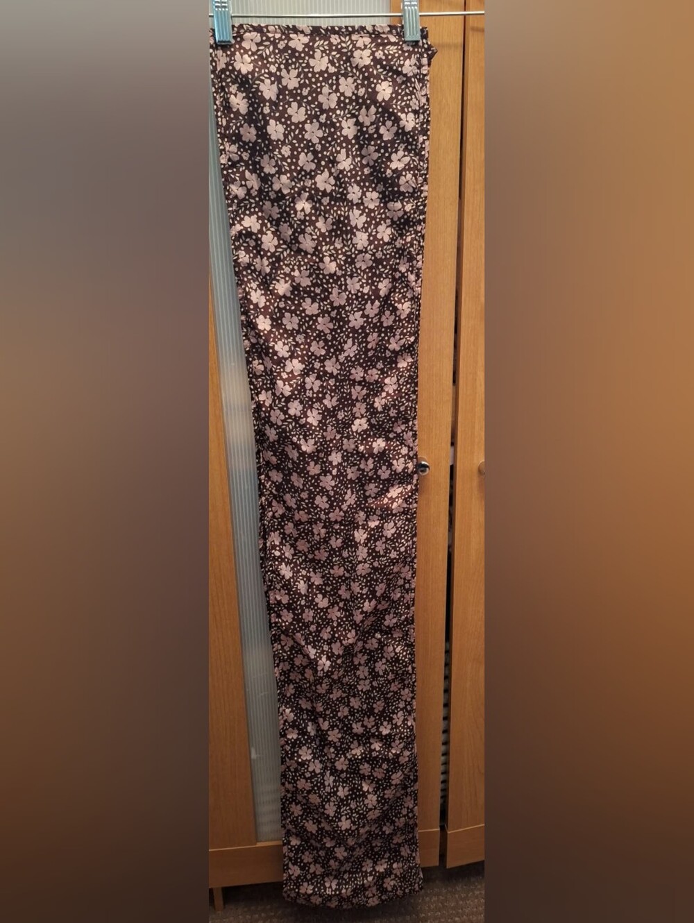 Vintage Jackpot Purple Floral Print Scarf 98” Extra Long Oversized Wrap